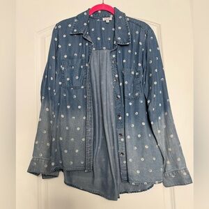 Splendid Blue Polka Dot Jean Jacket